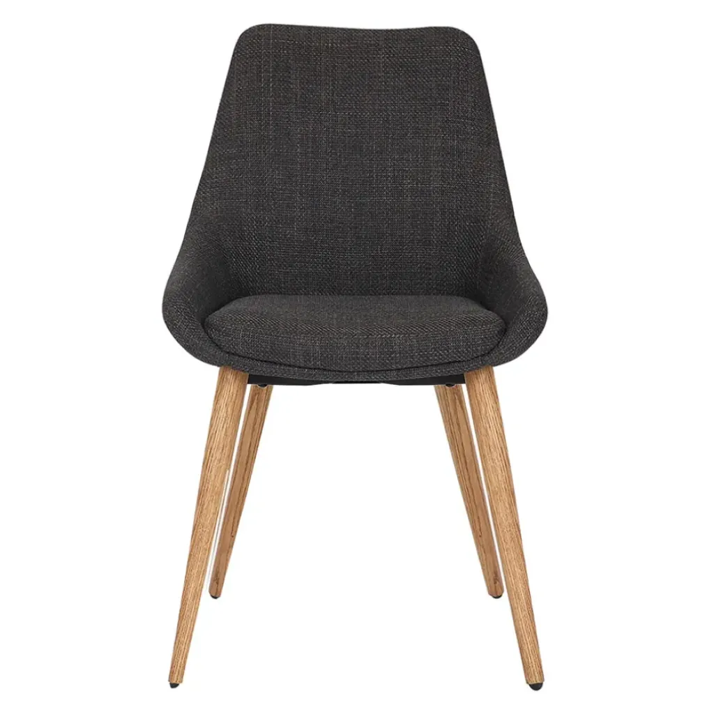 Fabrique de Styles Chaise de salle à manger en tissu anthracite - Ben* Chaises