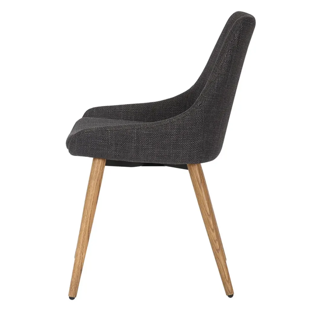Fabrique de Styles Chaise de salle à manger en tissu anthracite - Ben* Chaises