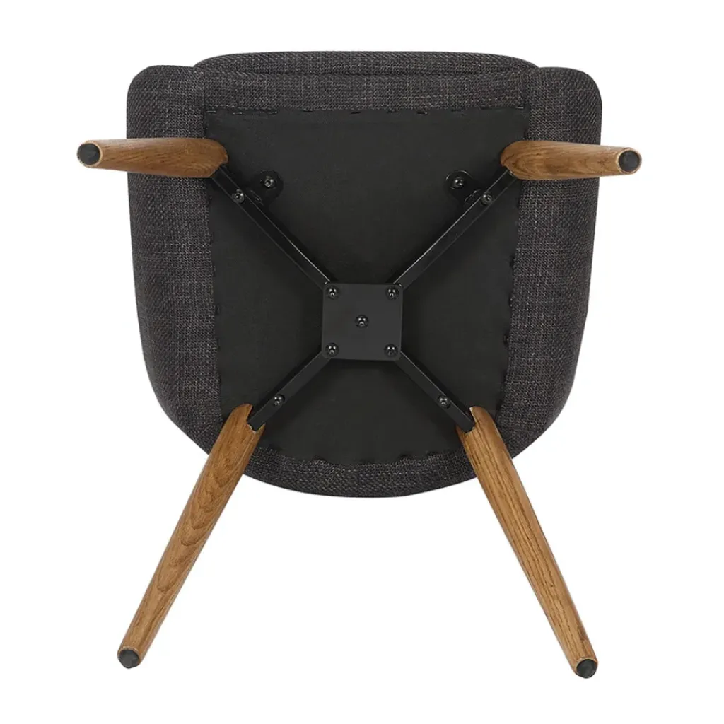 Fabrique de Styles Chaise de salle à manger en tissu anthracite - Ben* Chaises