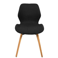 Fabrique de Styles Chaise de salle en manger en tissu noir - Gloria* Chaises