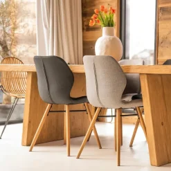 Fabrique de Styles Chaise de salle en manger en tissu noir - Gloria* Chaises