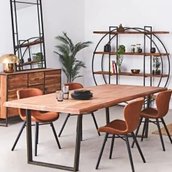 Fabrique de Styles Chaise salle à manger aspect cuir rétro - Batla* Chaises