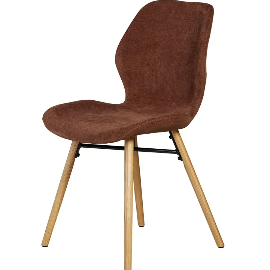 Fabrique de Styles Chaise salle à manger en tissu soft touch acajou - Keri* Chaises