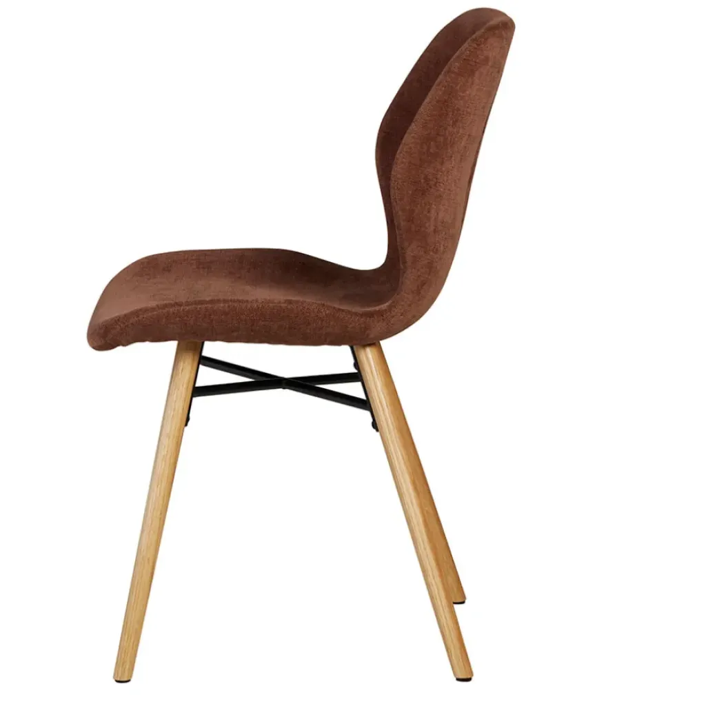 Fabrique de Styles Chaise salle à manger en tissu soft touch acajou - Keri* Chaises