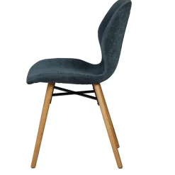 Fabrique de Styles Chaise salle à manger en tissu soft touch bleu foncé - Keri* Chaises