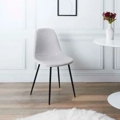 Fabrique de Styles Chaise salle à manger en velours cotelé clair - Julia* Chaises