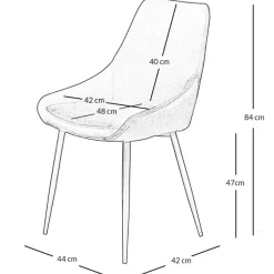 Fabrique de Styles Chaise salle à manger tissu effet daim - Ben* Chaises