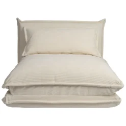 Fabrique de Styles Chauffeuse en tissu côtelé écru - Tessia* Fauteuils