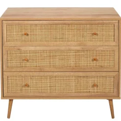 Fabrique de Styles Commode en bois et cannage 3 tiroirs H79cm - Baia* Commodes