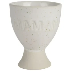 Fabrique de Styles Coquetier maman en grès écru moucheté* Accessoires De Table