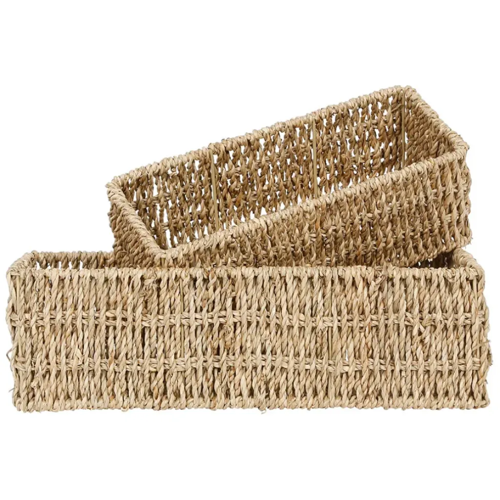 Fabrique de Styles Corbeilles x2 rectangulaire en jonc de mer - borneo* Paniers Et Corbeilles