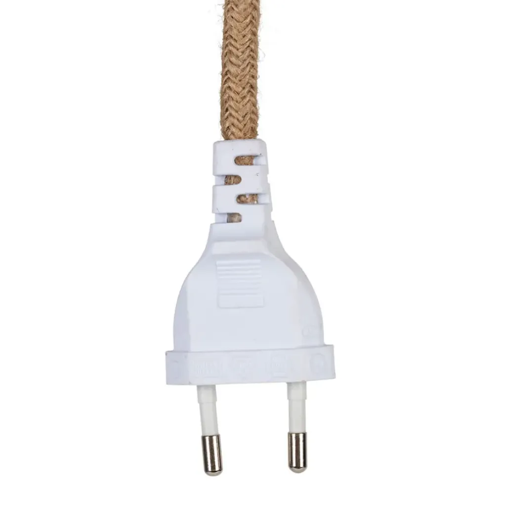 Fabrique de Styles Cordon électrique avec interrupteur en tissu naturel et blanc 1.75m* Ampoules Et Cordons Électriques