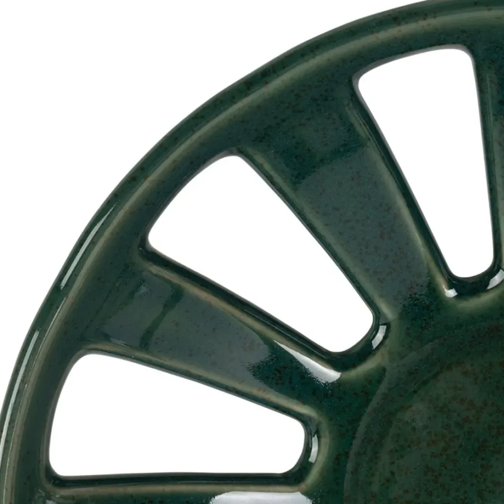 Fabrique de Styles Coupe en grès émeraude moucheté d28cm - Organic* Plats Et Saladiers