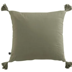 Fabrique de Styles Coussin avec pompons en gaze de coton 40x40cm - Gaia* Coussins Et Housses