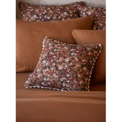 Fabrique de Styles Coussin déhoussable avec croquet en gaze de coton imprimée 40x40cm - Capucine* Coussins Et Housses