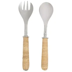 Fabrique de Styles Couverts à salade en inox et osier* Ustensibles De Cuisine