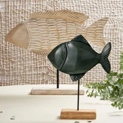 Fabrique de Styles Décoration poisson en manguier et fer - Amarres* Petits Objets Déco