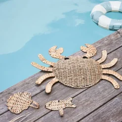 Fabrique de Styles Deco murale crabe en jonc de mer - Eté A La Mer* Déco À Suspendre Et Adhésive