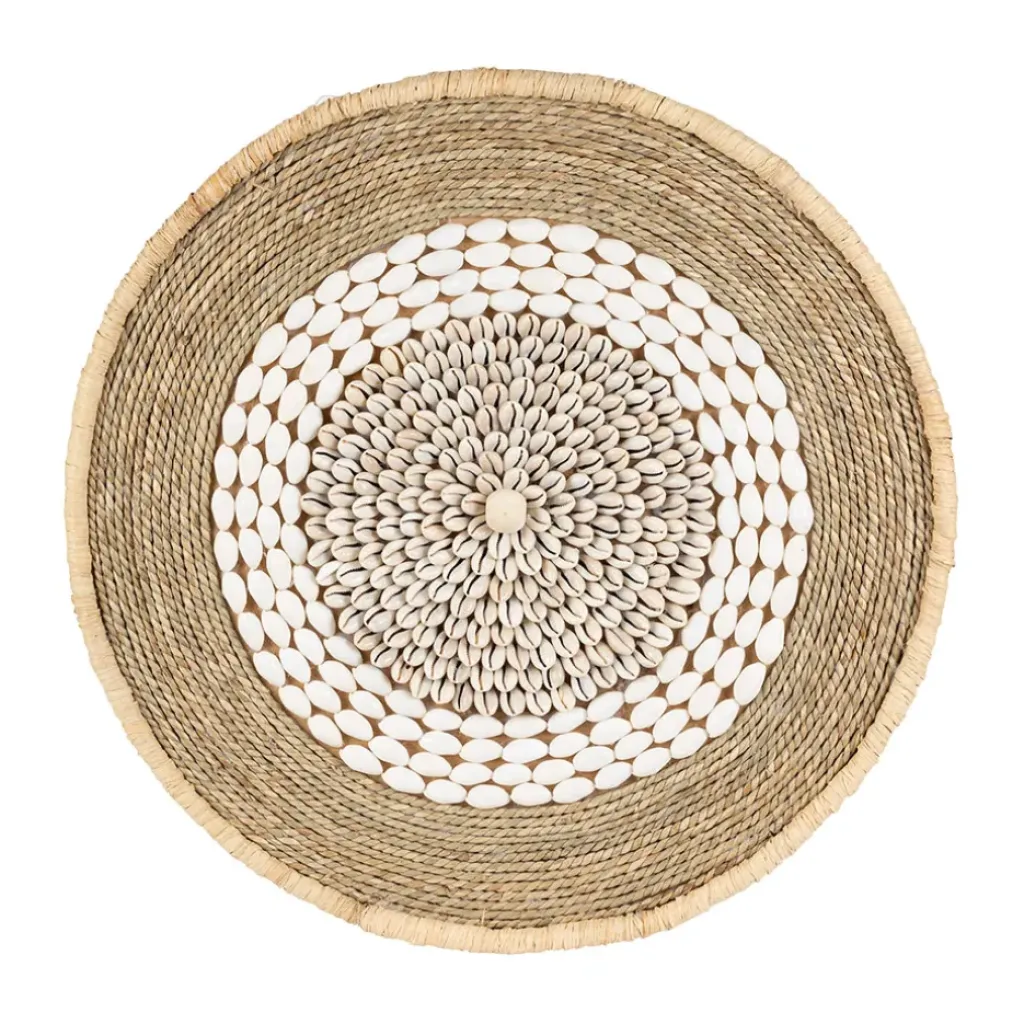 Fabrique de Styles Deco murale rosace en coquillage naturel et blanc - Cauri* Déco À Suspendre Et Adhésive