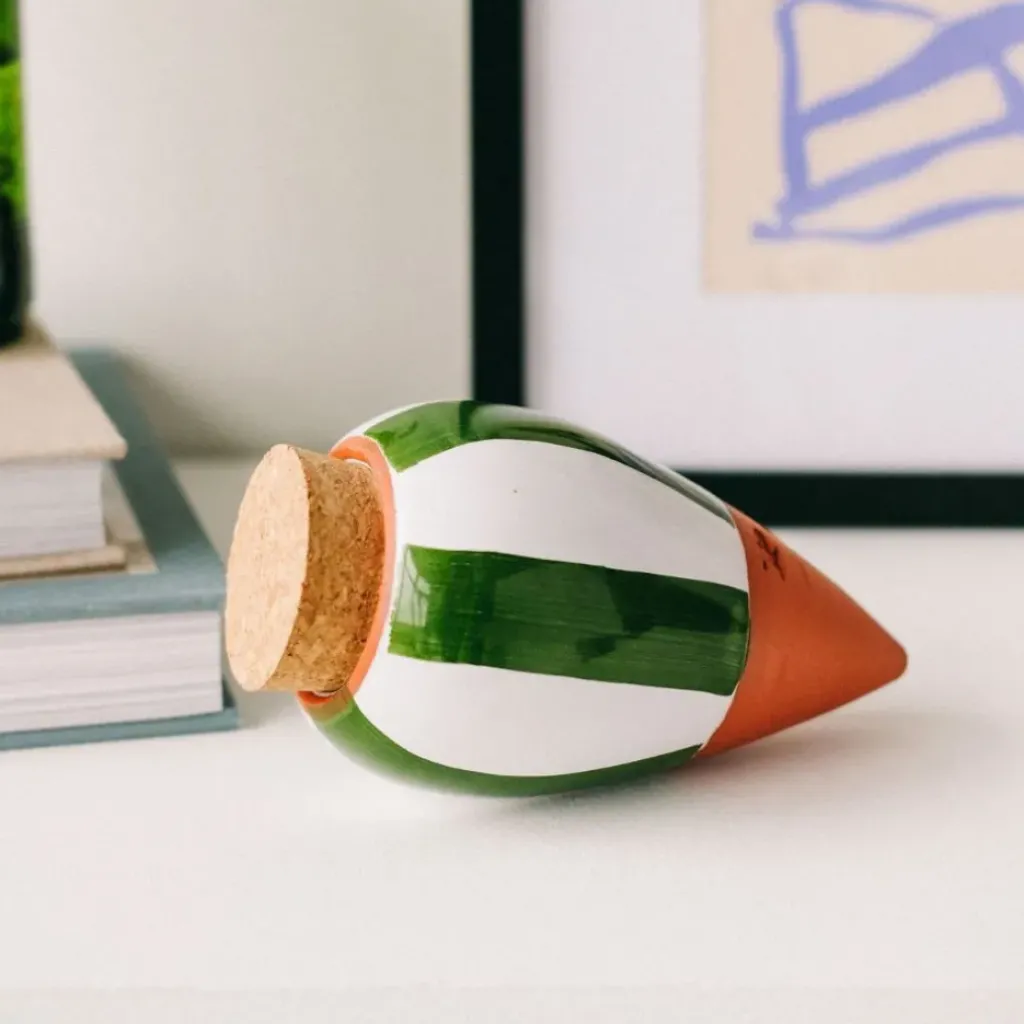 Fabrique de Styles Diffuseur d'eau en argile raye et blanc 25cl - Olla* Accessoires