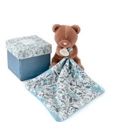 Fabrique de Styles Doudou ours pantin avec mouchoir H12cm - Boh'Aime*Enfant Doudous Et Peluches