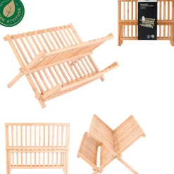 Fabrique de Styles Egouttoir à vaisselle en bambou* Petits Rangements