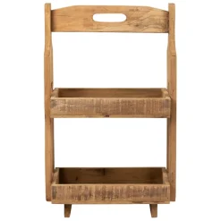Fabrique de Styles Etagere 2 paniers en bois recyclé h65.5cm - Campagne* Bibliothèques Et Étagères