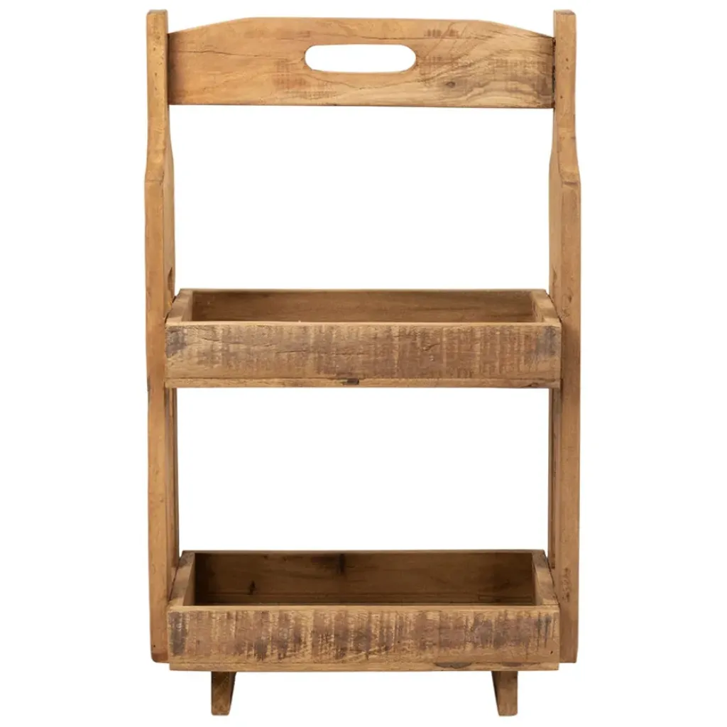 Fabrique de Styles Etagere 2 paniers en bois recyclé h65.5cm - Campagne* Bibliothèques Et Étagères