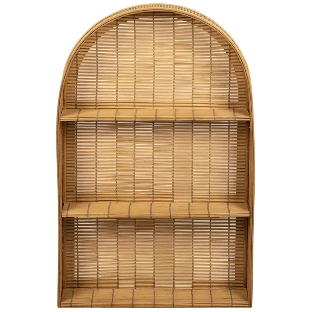 Fabrique de Styles Etagere murale 3 niveaux en bambou h80cm - Plaka* Étagères Murales