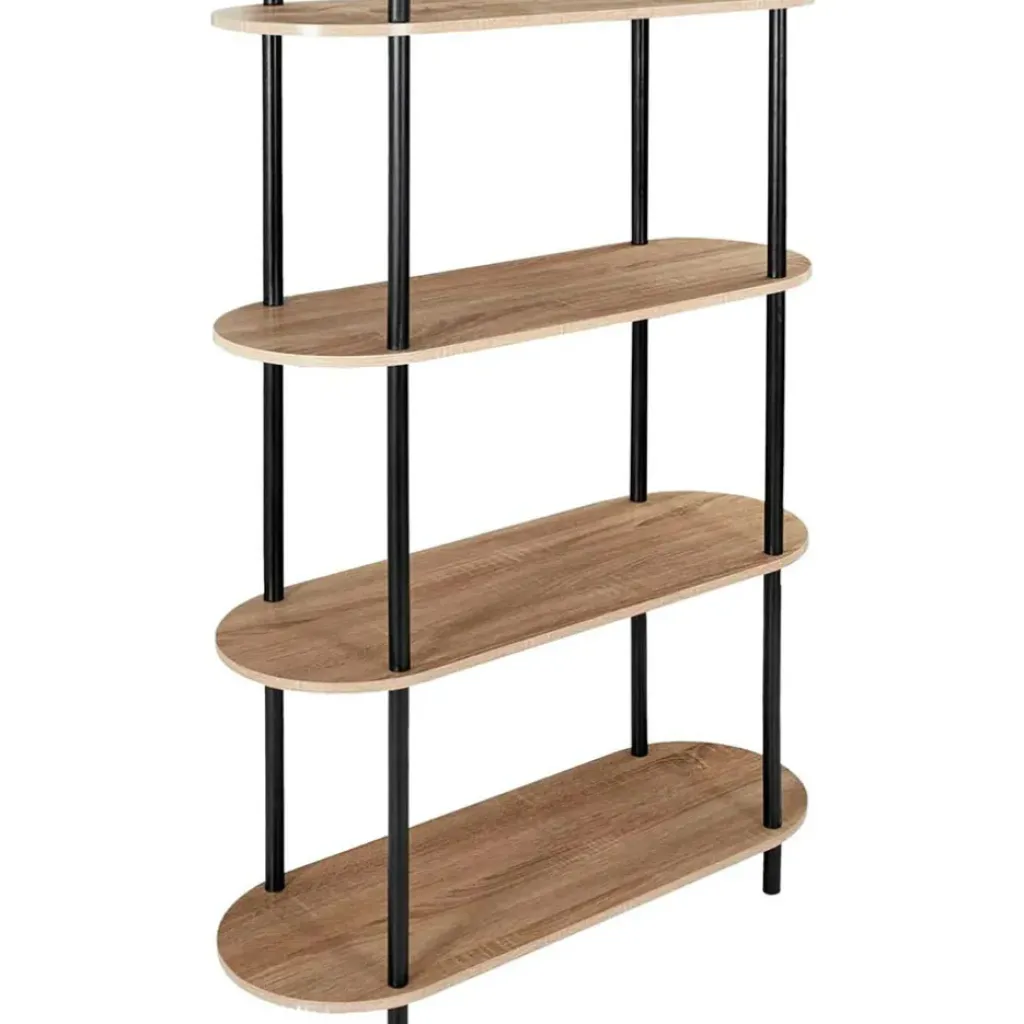 Fabrique de Styles Etagère en pin et bois naturel et noir h113cm - Cobe* Bibliothèques Et Étagères