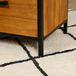 Fabrique de Styles Etagère en teck massif recycle avec 3 tiroirs H190cm - Alix* Bibliothèques Et Étagères