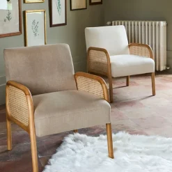 Fabrique de Styles Fauteuil en bois d'hévéa et rotin - Firmin* Fauteuils