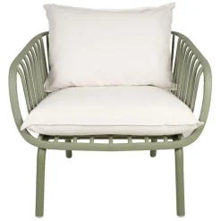 Fabrique de Styles Fauteuil d'extérieur avec 2 coussins en tissu blanc - Lumi*Enfant Chaises, Fauteuils|Jardin