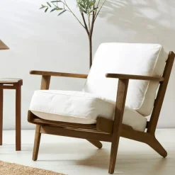 Fabrique de Styles Fauteuil en coton et chêne - Laureli* Fauteuils