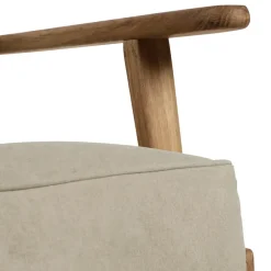 Fabrique de Styles Fauteuil en coton gris et chêne - Laureli* Fauteuils