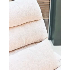 Fabrique de Styles Fauteuil et repose pied en tissu beige et fer noir - Lery* Fauteuils