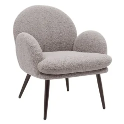 Fabrique de Styles Fauteuil tissu effet laine bouclette foncé - Oria* Fauteuils