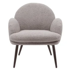Fabrique de Styles Fauteuil tissu effet laine bouclette foncé - Oria* Fauteuils