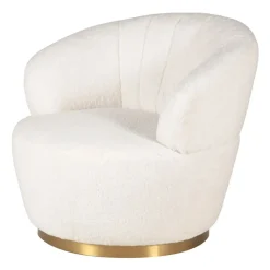 Fabrique de Styles Fauteuil tissu effet mohair écru - Vesna* Fauteuils