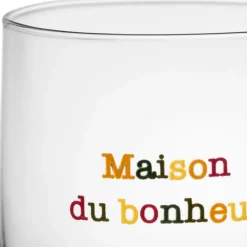 Fabrique de Styles Gobelet Maison du bonheur en verre 25cl - Famille* Verres À Eau Et Gobelets