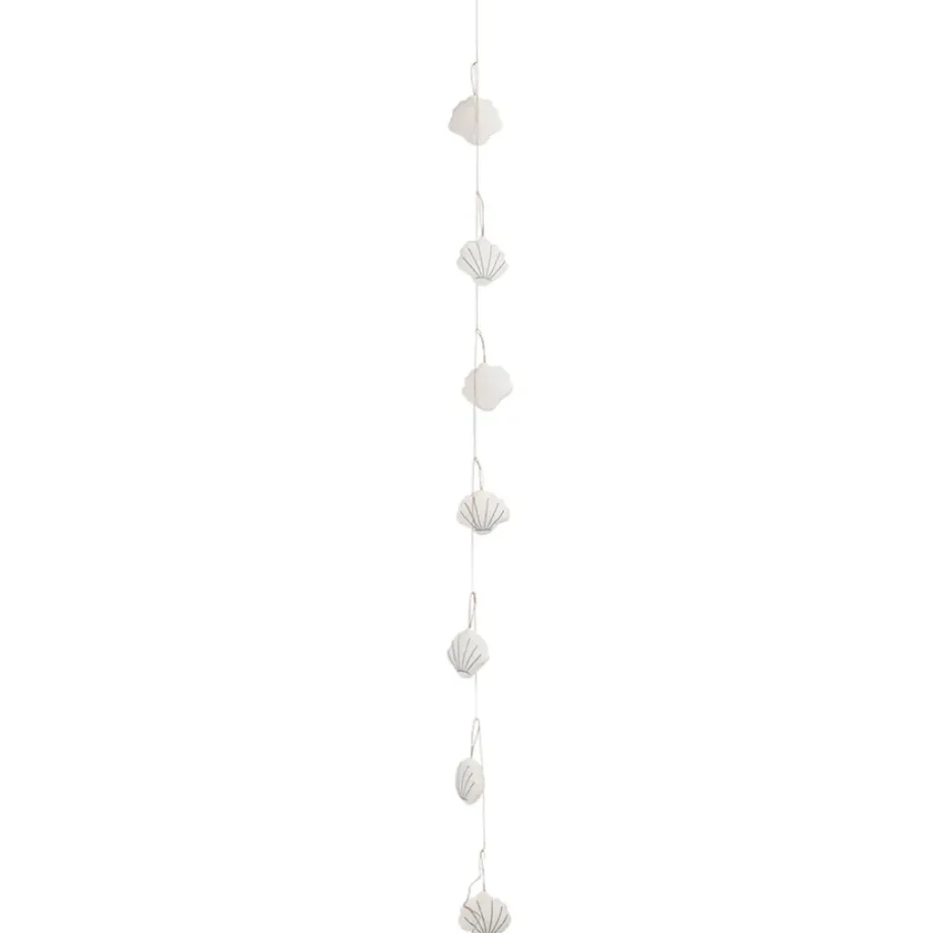 Fabrique de Styles Guirlande 7 coquillages en coton et polyester écru l130cm - Eté A La Mer* Déco Lumineuse