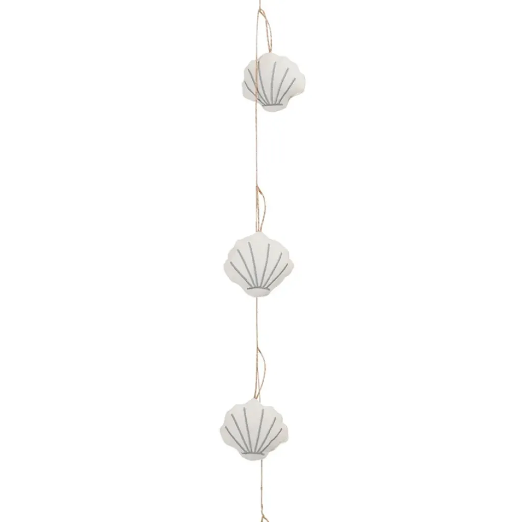 Fabrique de Styles Guirlande 7 coquillages en coton et polyester écru l130cm - Eté A La Mer* Déco Lumineuse