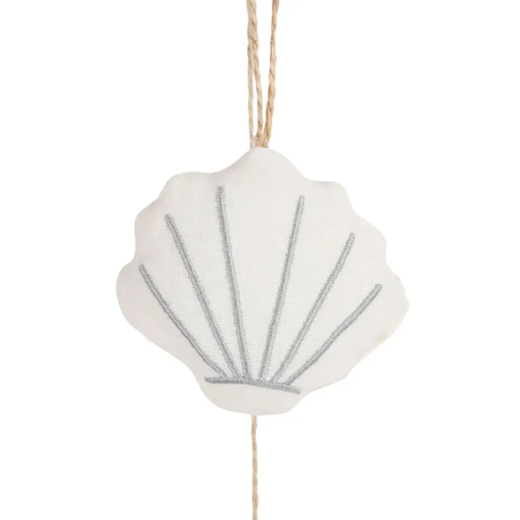 Fabrique de Styles Guirlande 7 coquillages en coton et polyester écru l130cm - Eté A La Mer* Déco Lumineuse