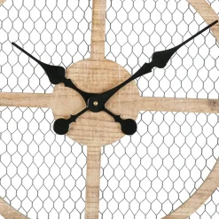 Fabrique de Styles Horloge murale naturel et fer noir D72cm - Atelier* Horloges