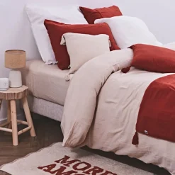 Fabrique de Styles Housse de couette en gaze de coton unie pampa 240x220cm - Gaia* Housses De Couette