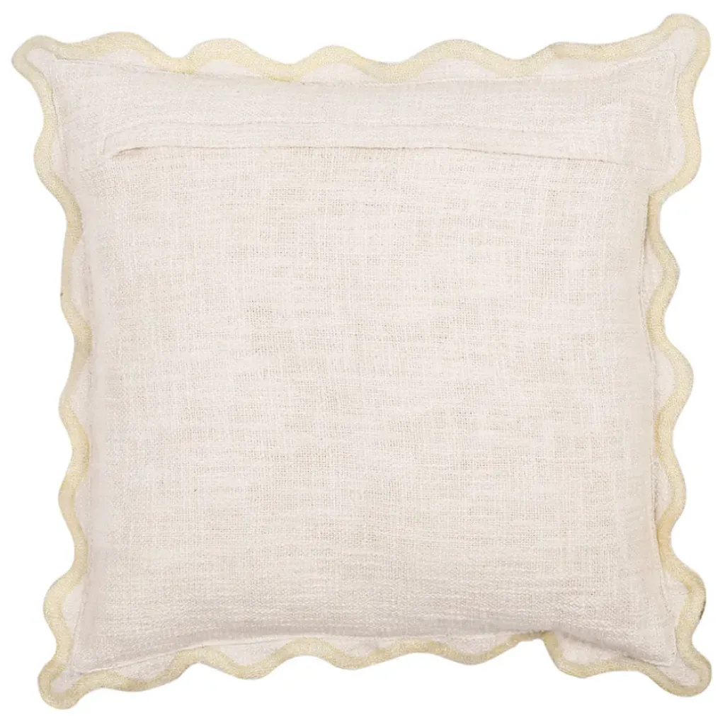 Fabrique de Styles Housse de coussin brodé " More Amor"' en coton écru et vert 45x45cm - Lumi* Coussins Et Housses