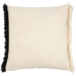 Fabrique de Styles Housse de coussin brodee écru et noir 45x45cm - madeira* Coussins Et Housses