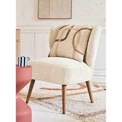 Fabrique de Styles Housse de coussin en coton écru et terracotta 45x45cm - Organic* Coussins Et Housses