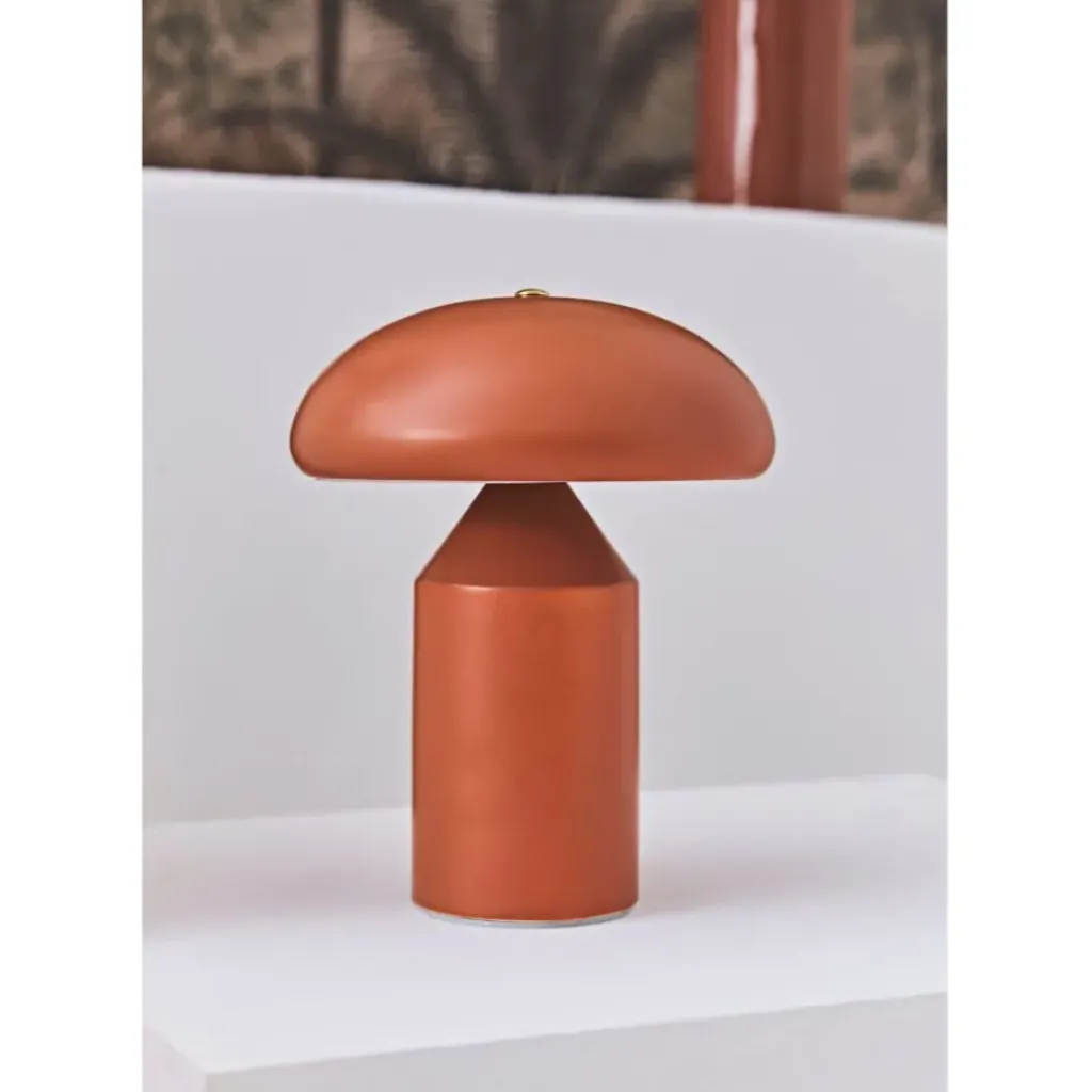 Fabrique de Styles Lampe champignon tactile en fer terracotta h23cm - Arty* Lampes À Poser