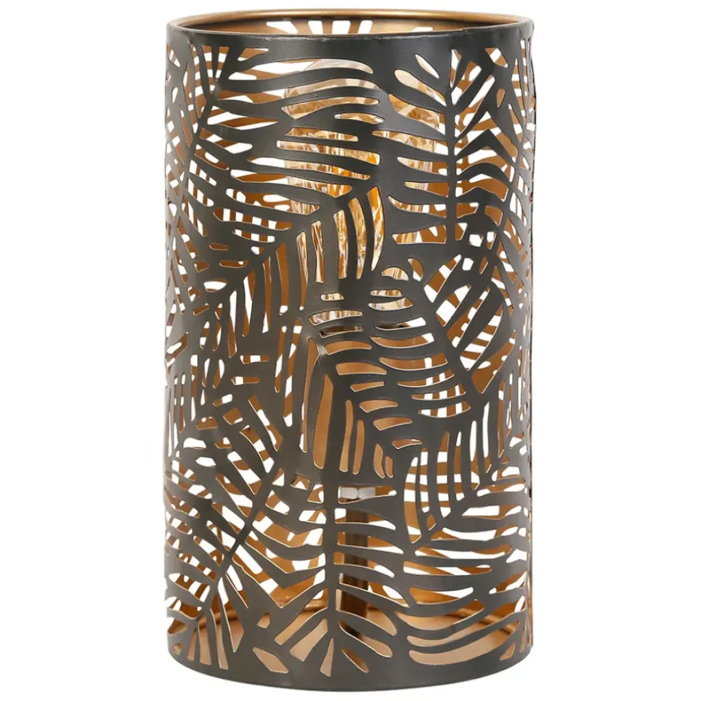 Fabrique de Styles Lampe cylindre en fer H25cm noir - Palmier* Lampes À Poser